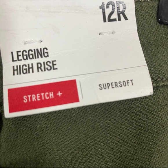 Express Womens Jeans Sz 12 Legging High Rise Stretch Supersoft Green Distressed - Picture 13 of 14